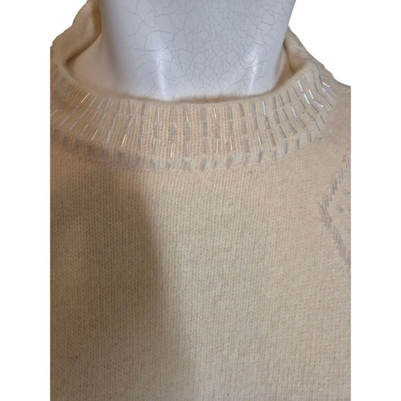 Richard & Co. VTG Lambswool Angora 2pc Knit Skirt Sweater Midi Skirt Ivory Sz M - Picture 4 of 8